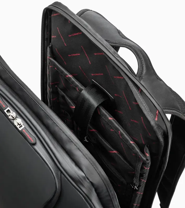 PORSCHE Urban 2 in 1 Travel Bag Taška cestovní volnočasová černá s červenými detaily