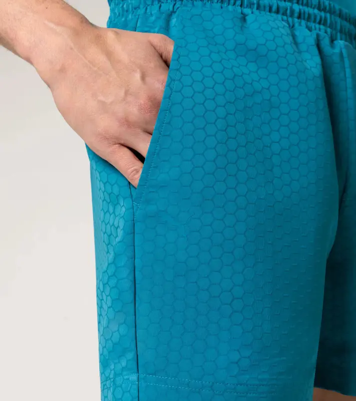 PORSCHE DESIGN Swimming shorts Plavky koupací šortky se šestihranným vzorem modrá