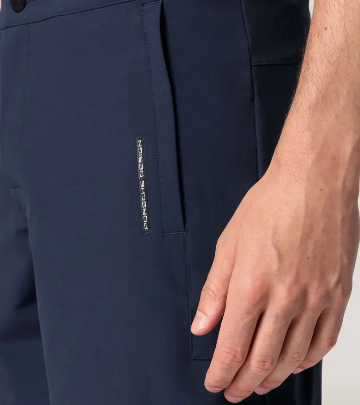 PORSCHE DESIGN Leisure shorts Krátké kalhoty šortky s elastickým pasem a logem tmavá modrá