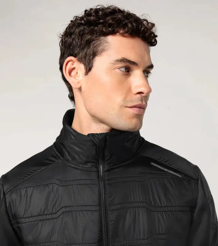 PORSCHE DESIGN Hybrid jacket Volnočasová bunda se stylovým vrstevním a vysokým límcem černá