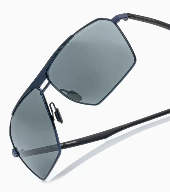 PORSCHE DESIGN Sunglasses P´8977 Sluneční brýle z uhlíkových vláken modročerné s modrými skly se zrcadlovým efektem