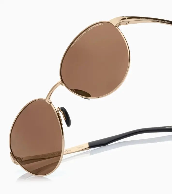 PORSCHE DESIGN Sunglasses P´8985 Sluneční brýle z titanu černozlaté s hnědými polarizovanými skly