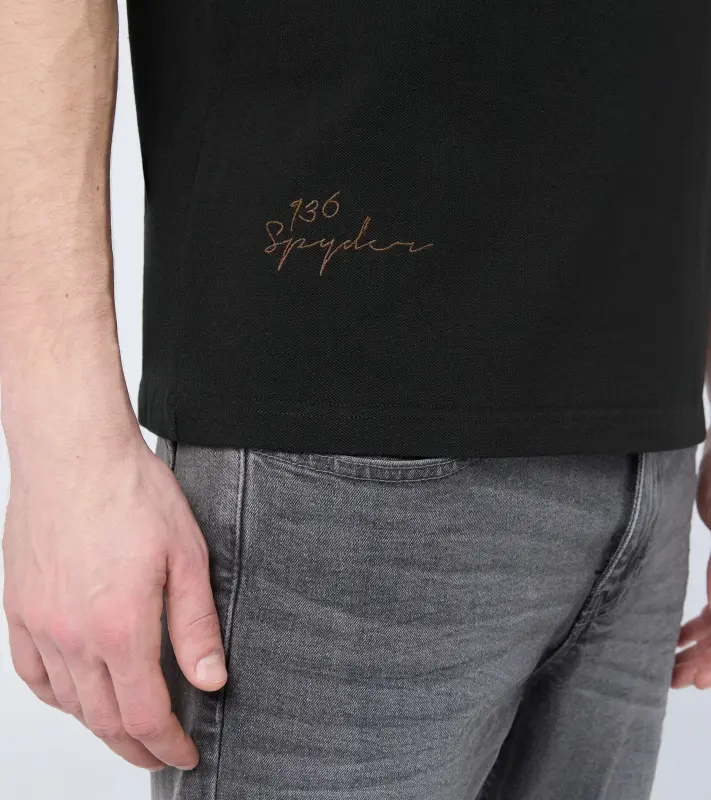 PORSCHE Polo Shirt MARTINI RACING® Polokošile Tričko s límečkem a knoflíky černá