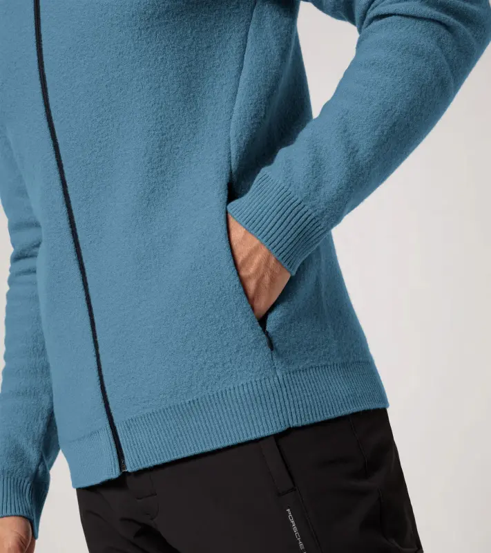 PORSCHE DESIGN Wool Mix Jacket Bunda sportovní s kapucí z merina světle modrá