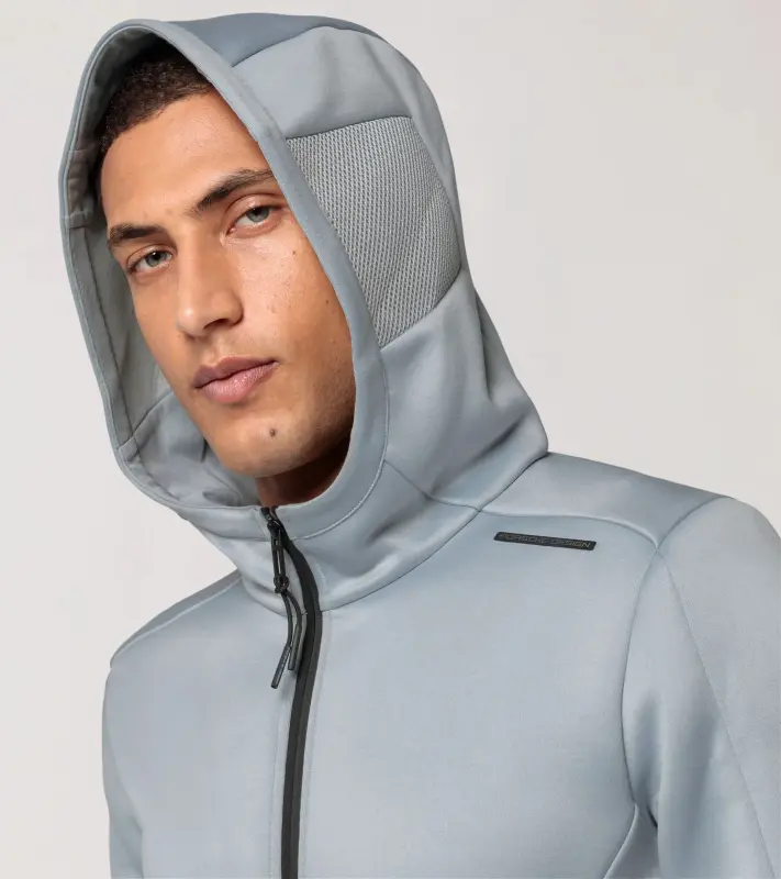 PORSCHE DESIGN Hooded sweat jacket Mikina s kapucí světle ledovcově šedá