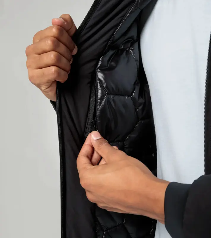 PORSCHE DESIGN Light blouson jacket Bunda volnočasová na zip s podšívkou a kapucí černá