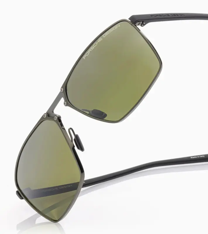 PORSCHE DESIGN Sunglasses P´8993 Sluneční brýle z titanu zelenošedé se zelenostříbrnými zrcadlovkami