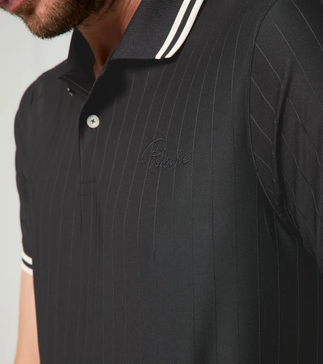 PORSCHE Polo shirt – 911 Targa 60Y triko s límečkem černé