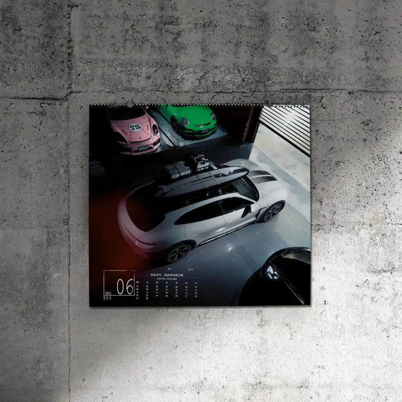 PORSCHE Calendar 2026 Thailand Kalendář nástěnný 2026 Thajsko