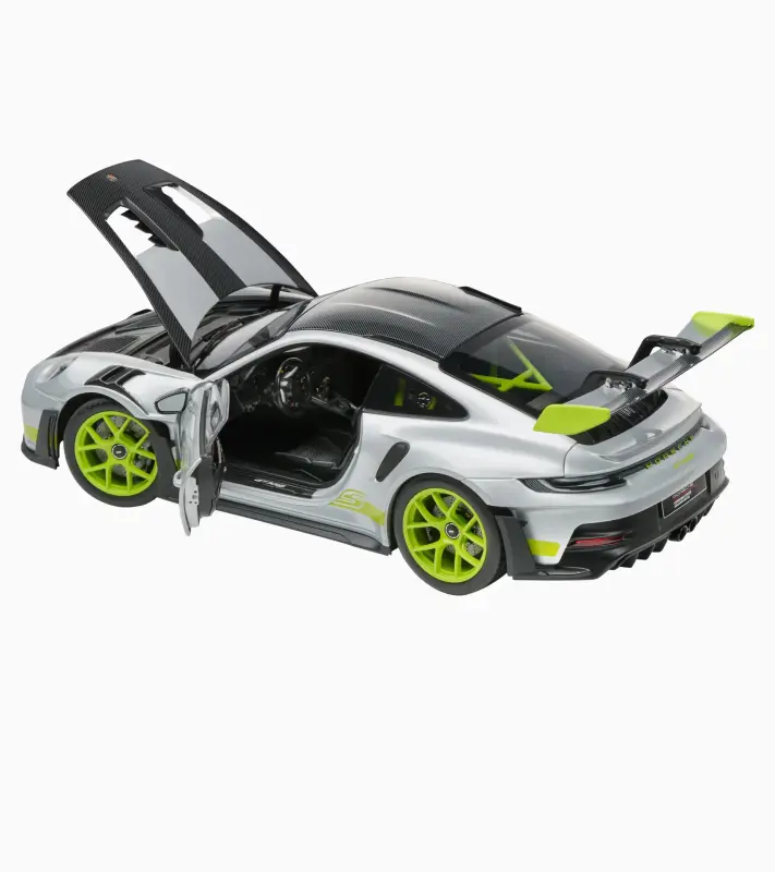 PORSCHE 911 GT3 RS (992) Model 1:18 otvírací dveře a kapota stříbrná metalíza