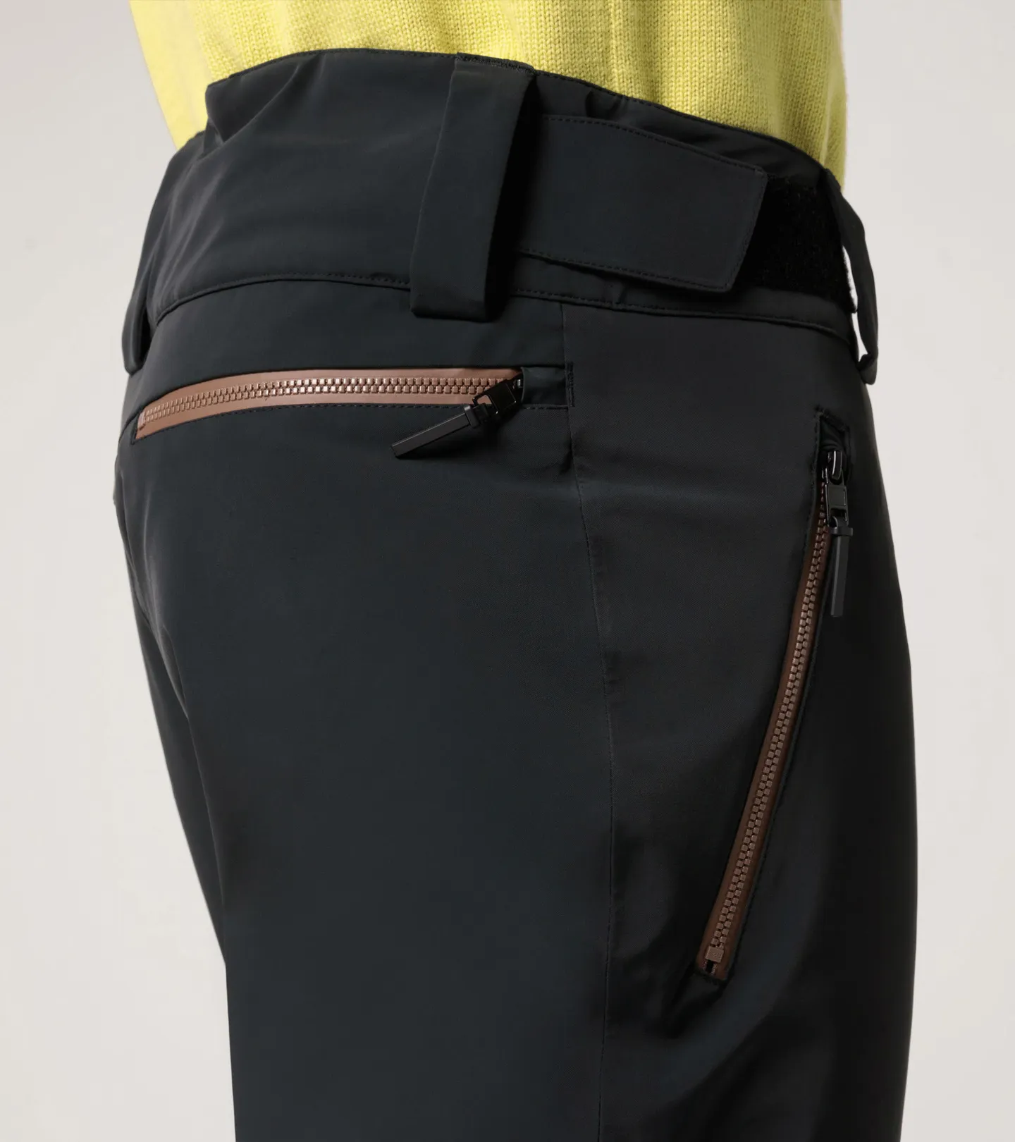 PORSCHE HEAD Ski Pants Turbo Kalhoty lyžařské pánské černé se žlutým detailem