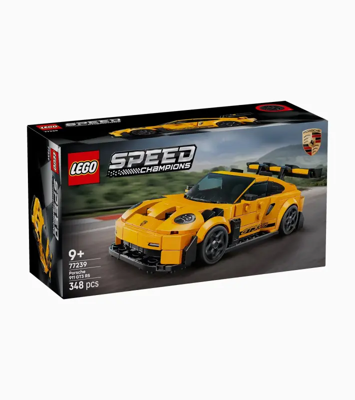 PORSCHE LEGO® Speed Champions Porsche 911 GT3 RS Skládací model stavebnice sportovního modelu 348 dílů žlutý