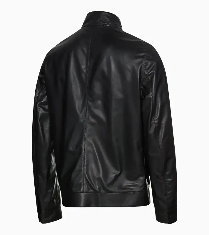 PORSCHE DESIGN Reversible Leather Jacket Bunda kožená oboustranná na zip voděodolná černá