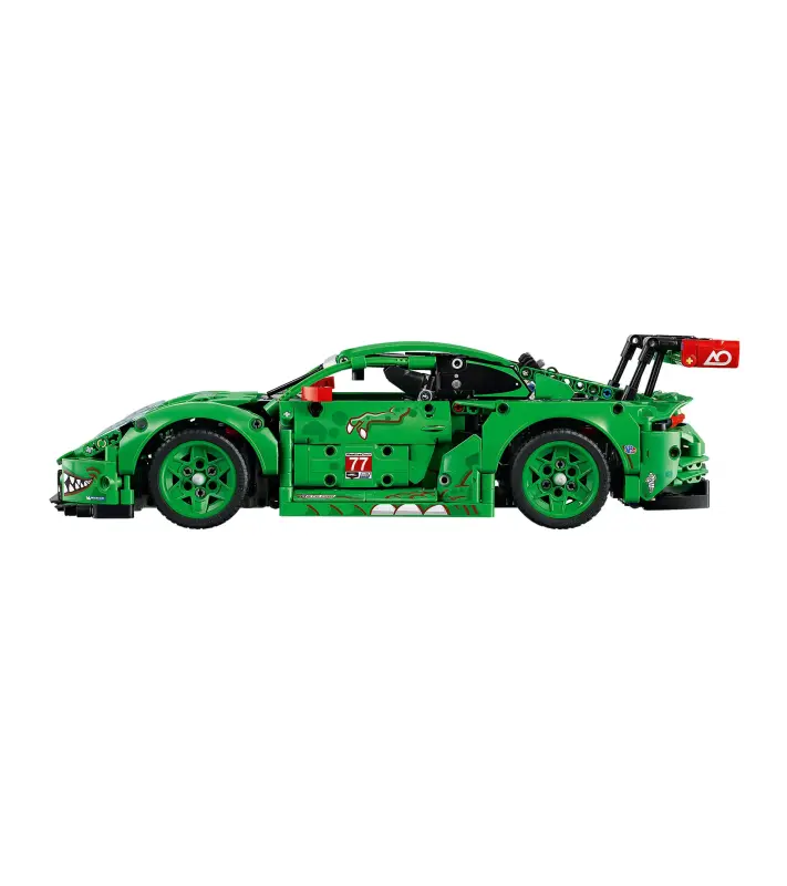 PORSCHE LEGO® Technic Porsche 911 GT3 R REXY AO Racing Race Car Skládací model sportovního vozu 1313 dílků zelená s dino motivy