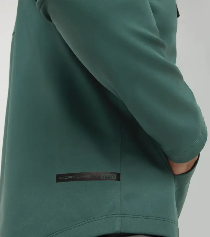 PORSCHE Hoodie Unisex Mikina cyklistická sportovní na zip tmavě zelená