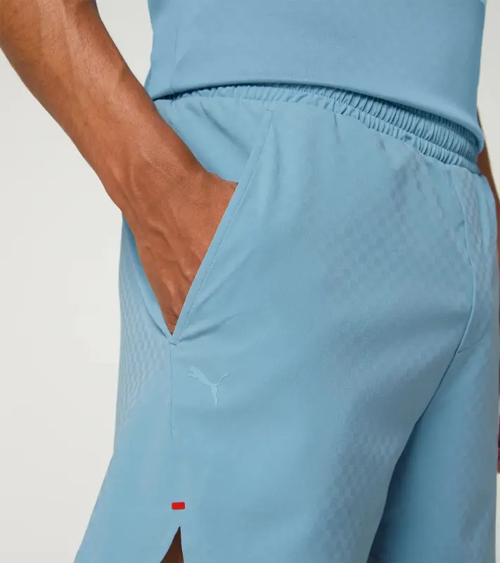 PORSCHE DESIGN Sport-Tex Swim Shorts Plavky koupací šortky s elastickým pasem a kapsičkou na zip z žakárové látky světle modrá