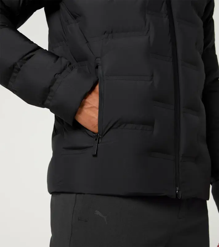 PORSCHE DESIGN Lightweight Padded Jacket Bunda prošívaná funkční do jarního nebo podzimního počasí černá