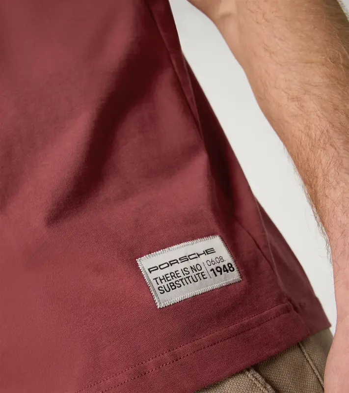 PORSCHE T-Shirt There Is No Substitute Unisex Tričko s kulatým výstřihem volnočasové sportovní bavlněné v pastelově červené