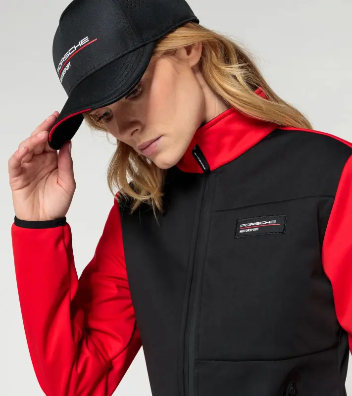 PORSCHE Women's Softshell Jacket Motorsport Replica Bunda dámská funkční sportovní vyštíhlená červenočerná