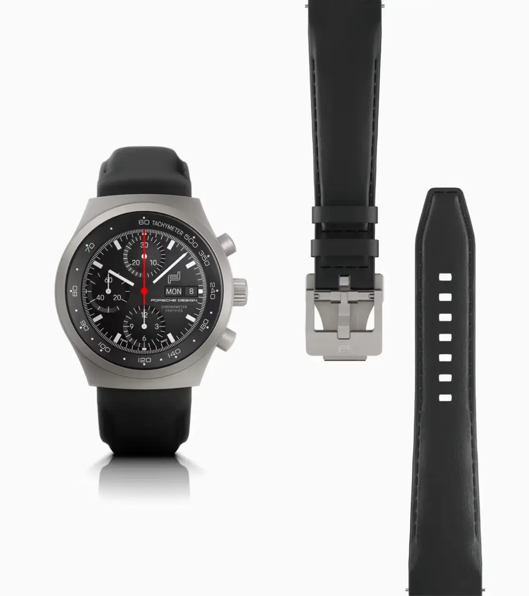 Porsche Design Chronograph 1 – All Titanium Numbered Edition hodinky s černým řemínkem