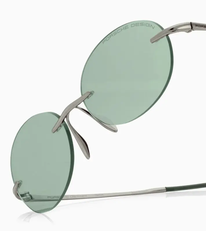 PORSCHE DESIGN P´86017 Sunglasses Liquid Titanium #7 Sluneční brýle bezrámečkové uni šedé se světle olivovými skly