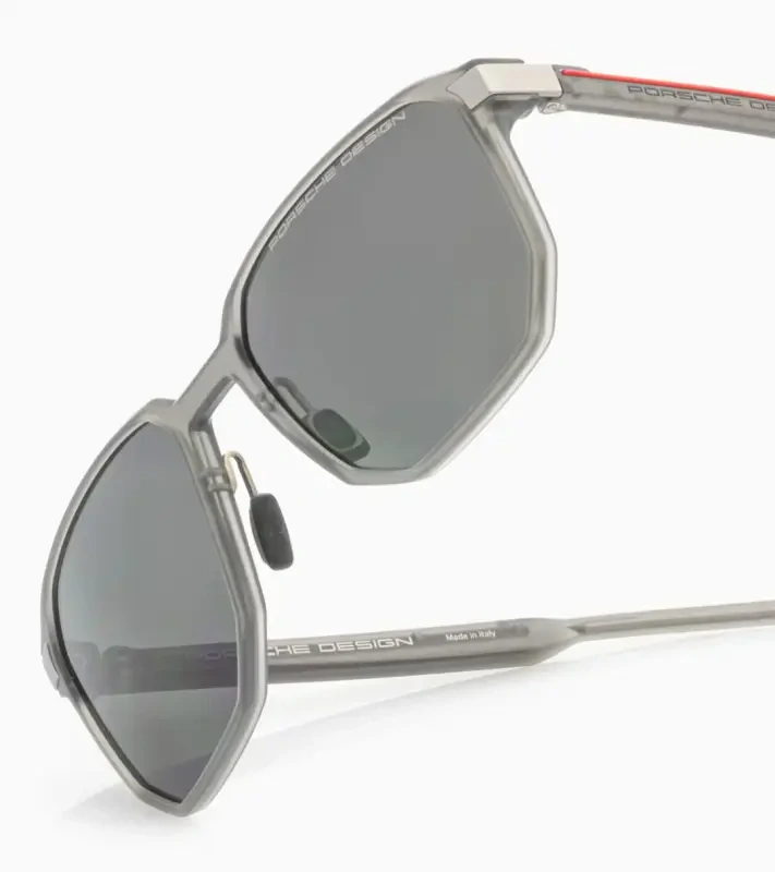 PORSCHE DESIGN P´86011 Sunglasses Neo Blade #1 Sluneční brýle charakteristických tvarů a barev. Šedočervené s tmavě šedými polarizovanými skly.