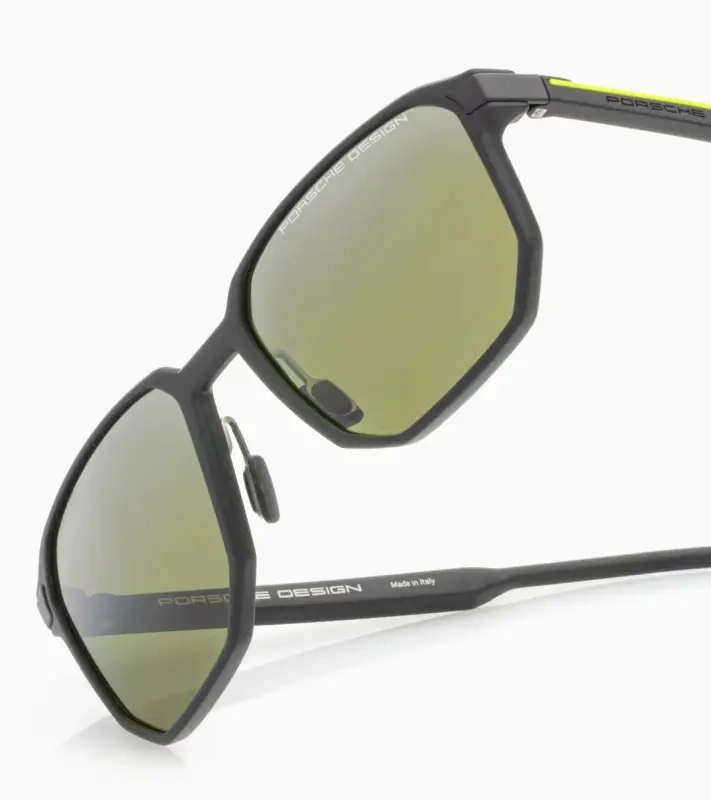 PORSCHE DESIGN P´86011 Sunglasses Neo Blade #1 Sluneční brýle typických tvarů a barev. Černožluté s šedozelenými polarizovanými XTR skly.