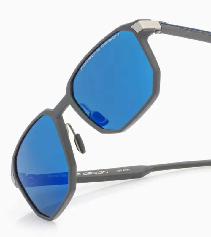 PORSCHE DESIGN P´86011 Sunglasses Neo Blade #1 Sluneční brýle typických tvarů a barev. Šedomodré s modrými skly.