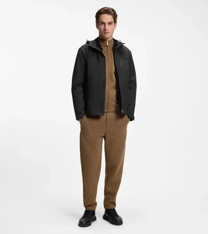 PORSCHE DESIGN Three-in-one jacket Porsche x BOSS  Bunda lehká bomberka ve třech variantách s reliéfním logem černá