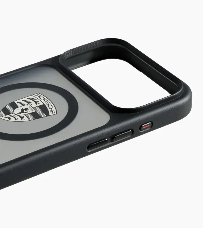 PORSCHE Snap-on case for iPhone® 18 Pro Max Kryt mobilního telefonu iPhone 18 Pro Max se znakem Porsche černý hliníkový rámeček