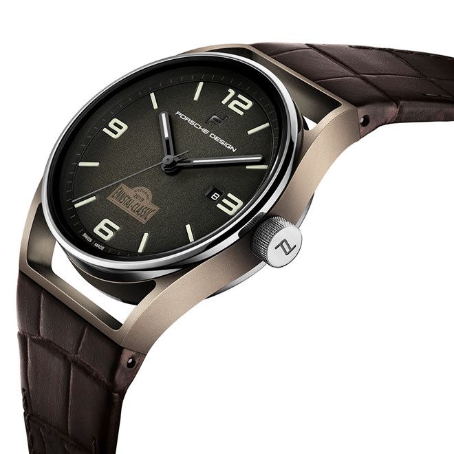 Porsche Design 1919 DATETIMER ETERNITY šedozelená hnědá titanium grey-green brown