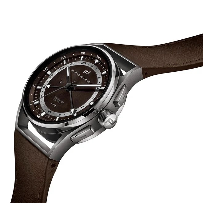 Porsche Design 1919 GLOBETIMER UTC hnědá titanium brown