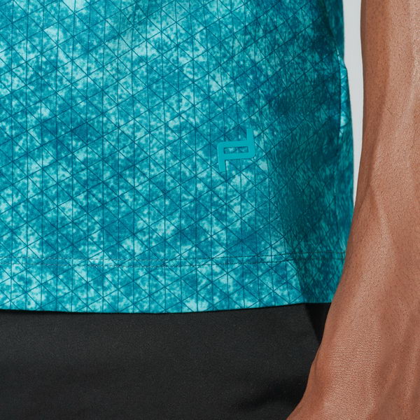 Porsche Design None Pollution Printed Tee Tričko bavlněné s potiskem svítivě tyrkysová neon mint ombré