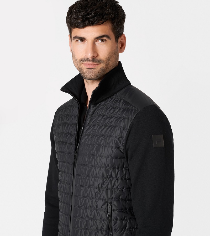 Porsche Design FABRIC MIXED CARDIGAN Bunda černá jet black