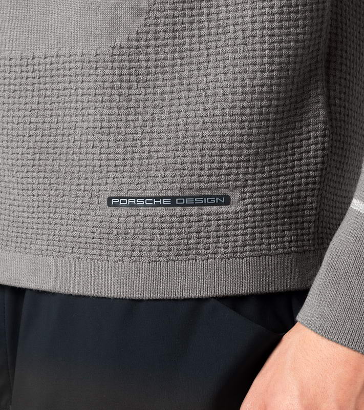 Porsche Design EvoKnit Crew Neck Sweater Svetr s výstřihem ke krku šedý