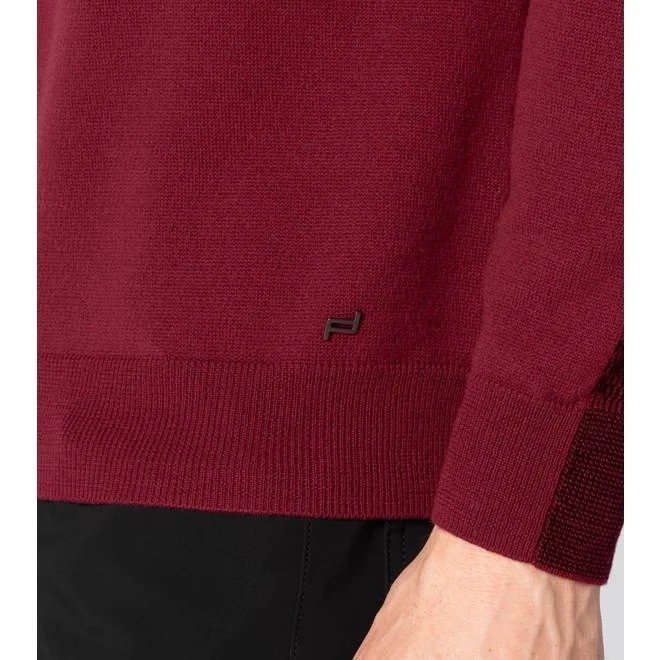 Porsche Design STRIPED TURTLE NECK SWEATER SWEATER Svetr ke krku červená rhubarb red melange