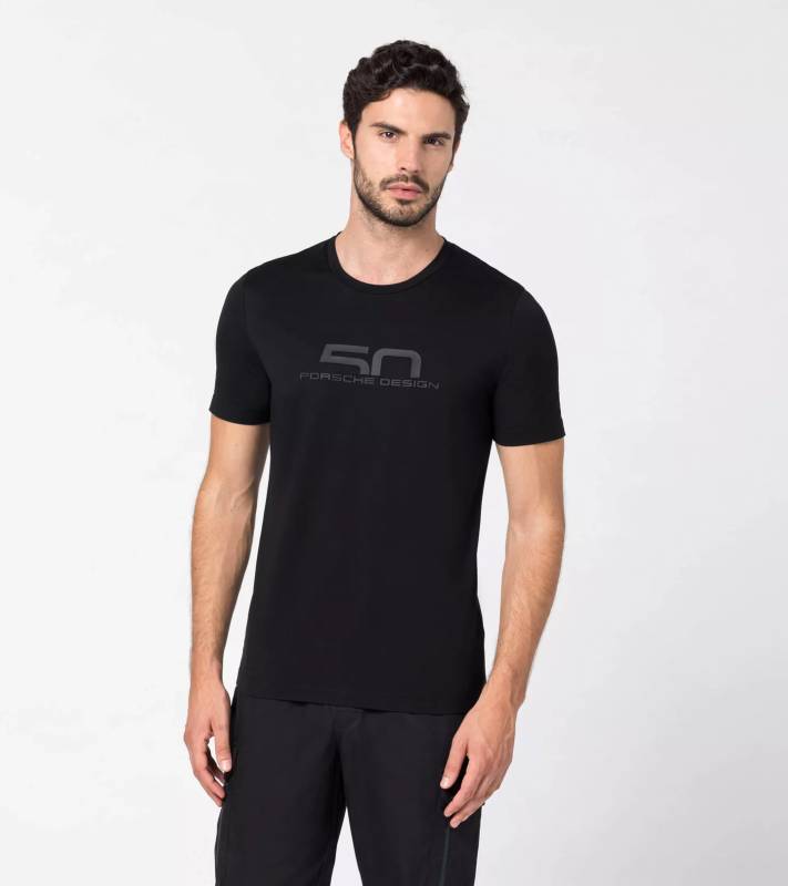 PORSCHE DESIGN 50Y Crew Neck T-Shirt Tričko výročí 50let černé