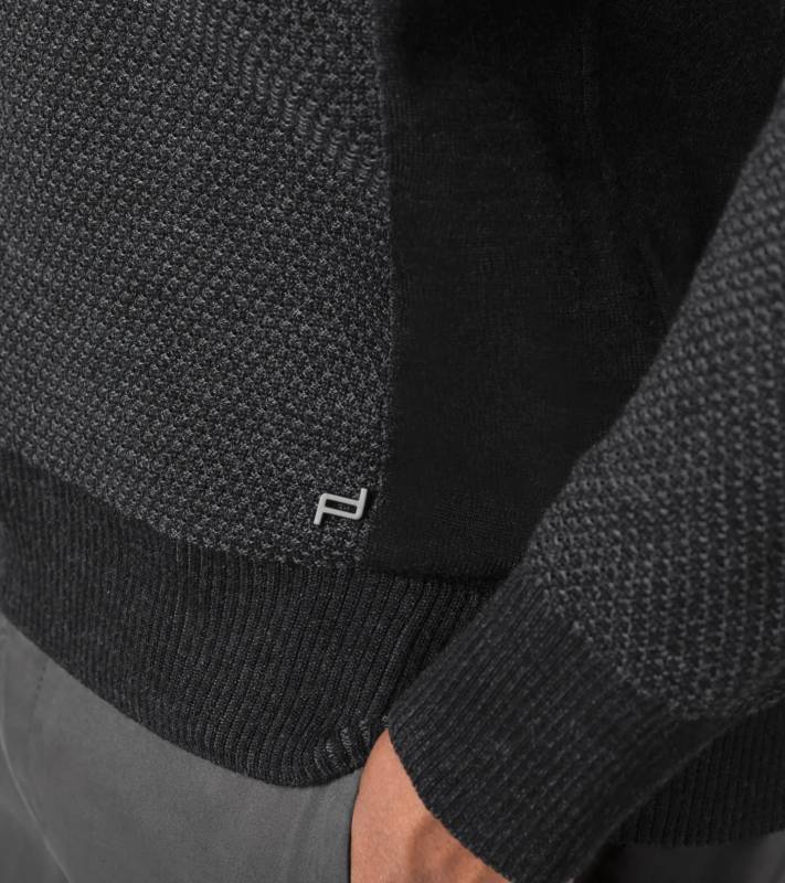 PORSCHE DESIGN Shawl Collar Sweater Svetr se šálovým límcem černý