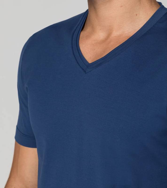 PORSCHE DESIGN V-Neck T-Shirt Tričko s výstřihem do V bavlněné modré