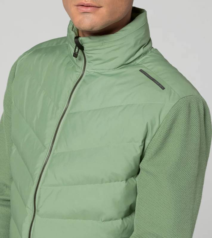 PORSCHE DESIGN Hybrid Jacket Volnočasová prošívaná bunda s pletenými rukávy zelená