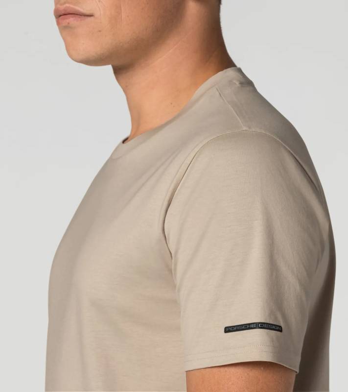 PORSCHE DESIGN Essential T-Shirt Tričko s kulatým výstřihem a logem béžová