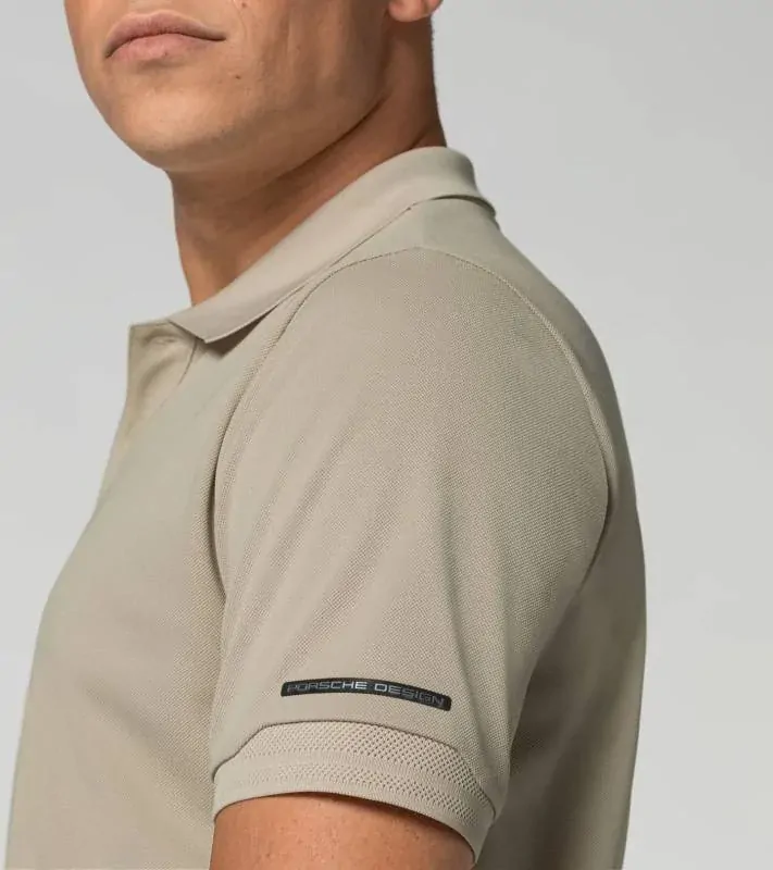 PORSCHE DESIGN Men's Polo Shirt Tričko s límečkem a knoflíčky béžová