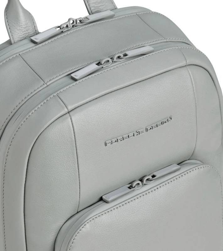 PORSCHE DESIGN Roadster Leather Backpack M1 Batoh střední velikosti kožený manažerský šedý
