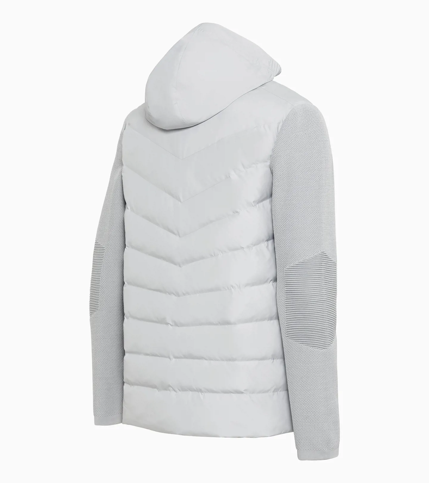 PORSCHE DESIGN Hybrid Jacket Volnočasová prošívaná bunda s pletenými rukávy popelavě šedá