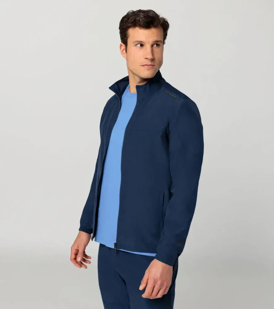 PORSCHE DESIGN Woven tech jacket Bunda tkaná sportovní tech funkční perská tmavě modrá