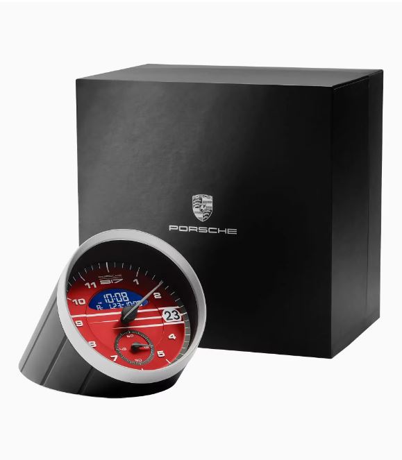PORSCHE Table clock 917 Salzburg Stolní hodiny s budíkem