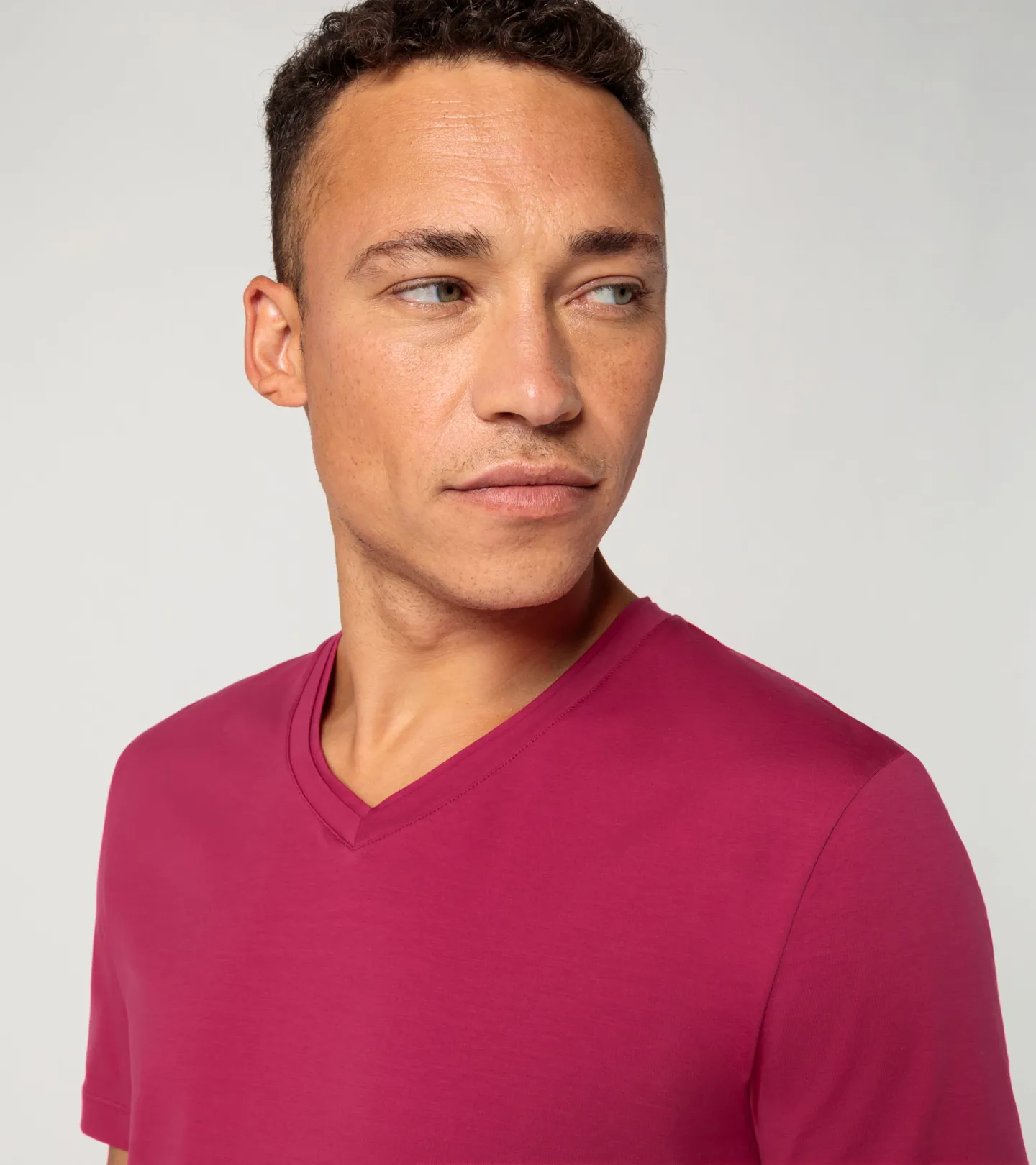 PORSCHE DESIGN V-neck T-shirt Tričko s výstřihem do V bavlněné purpurová