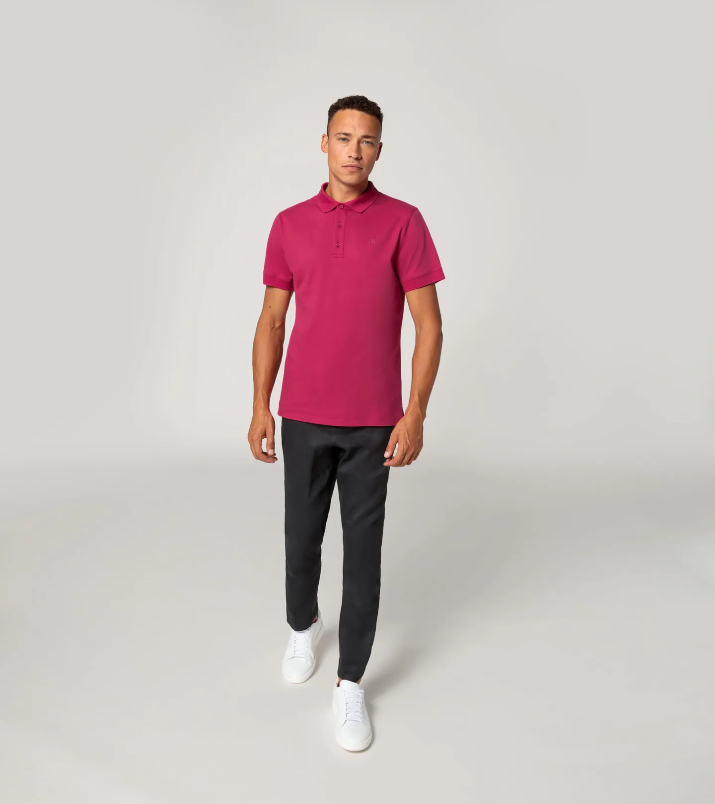 PORSCHE DESIGN PD icon polo shirt Tričko s límečkem bavlněné purpurová
