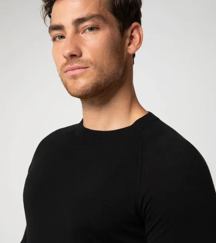 PORSCHE DESIGN Crew neck pullover Svetr pulovr s kulatým výstřihem černá