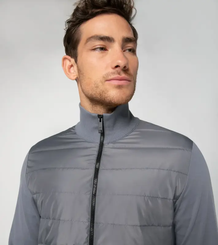 PORSCHE DESIGN Hybrid cardigan Svetr kardigan ze dvou materiálů a na zip antracitově šedá